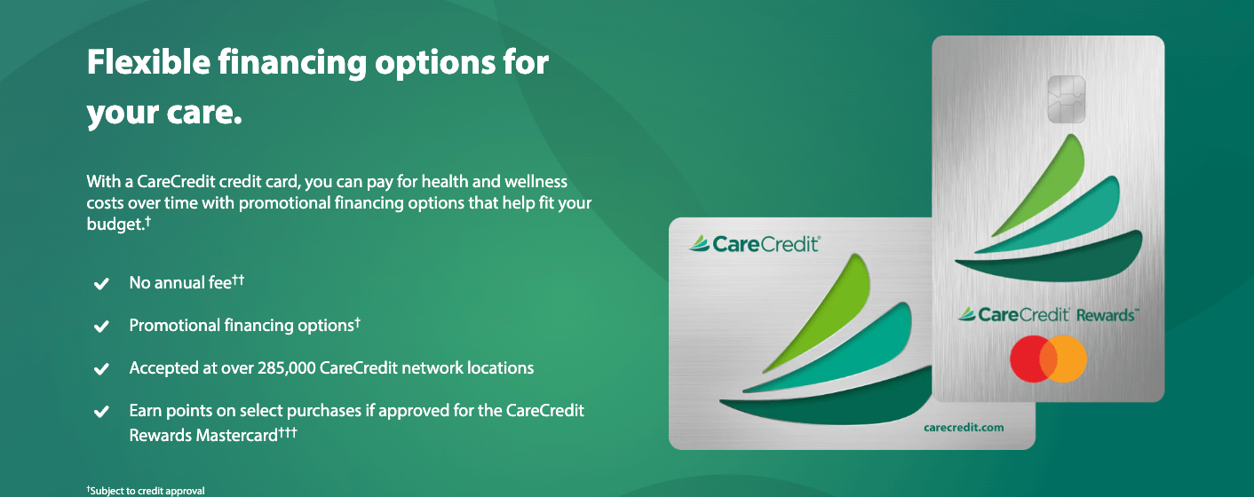 Carecredit Informational Graphic - Flexible financing options for your care.